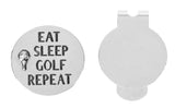 Eat Sleep Golf Hat Clip with Ball Marker