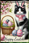 Easter Kitty Garden Flag