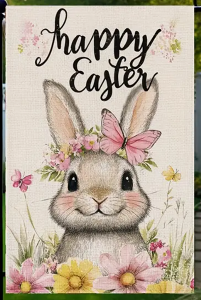 Easter Bunny Garden Flag