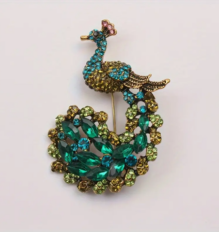 Peacock Brooch