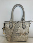 Dove Grey Purse with Butterfly Detail