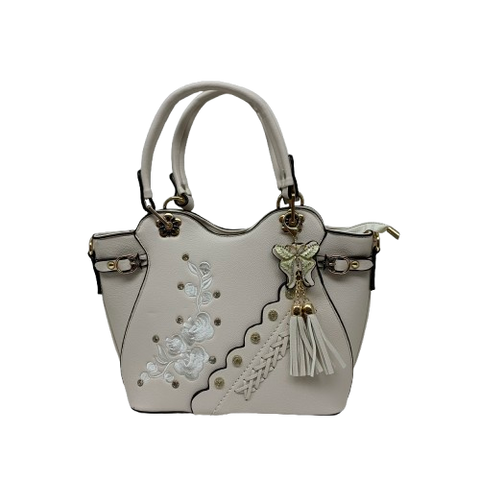 Cream Purse with Rose Detail