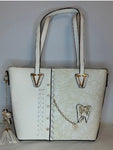 White Purse with Butterfly Detail