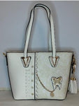 White Purse with Buttefly Detail