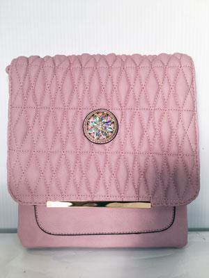 Pink Satchell with Rhinestone Detail