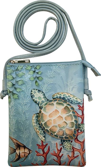Crossbody Purse – Hand-Painted Sea Turtle Design