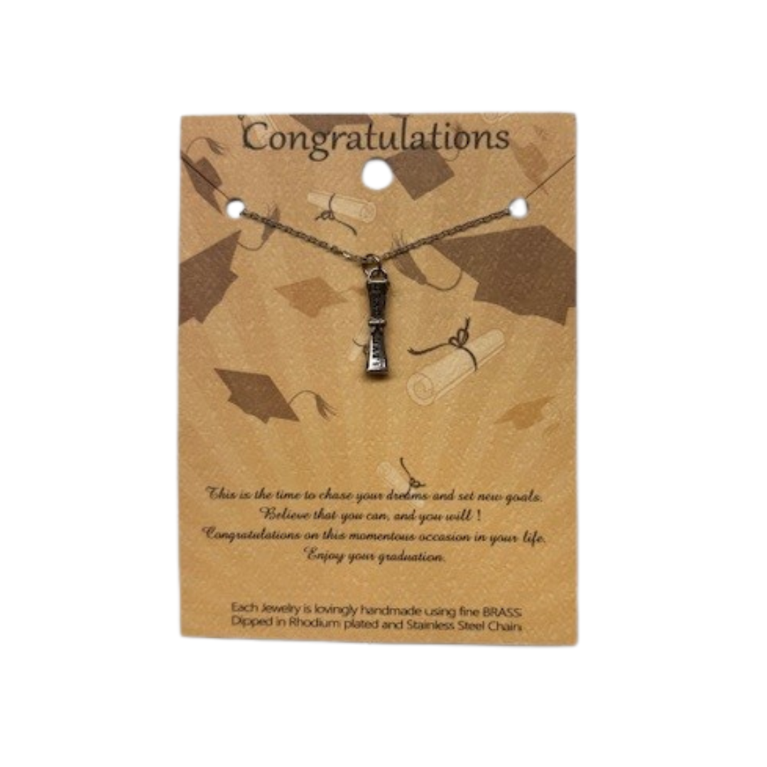 Graduation Scroll Necklace