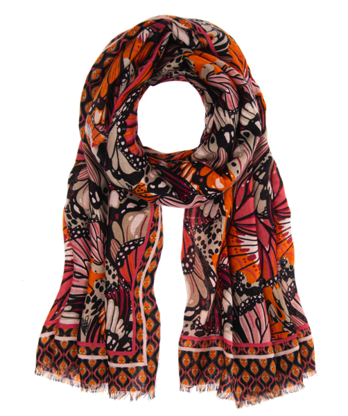 Scarf with Monarch Print