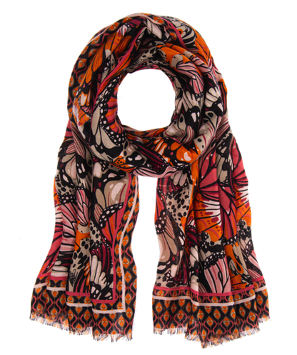 Scarf with Monarch Print