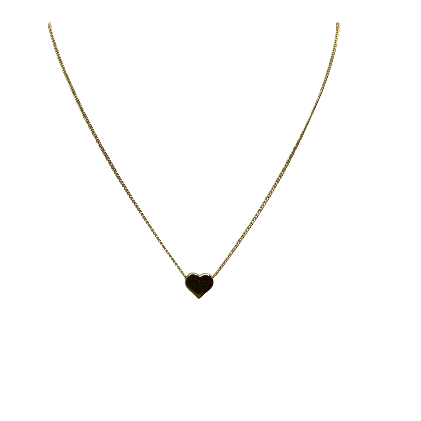 Gold Necklace with Heart Charm