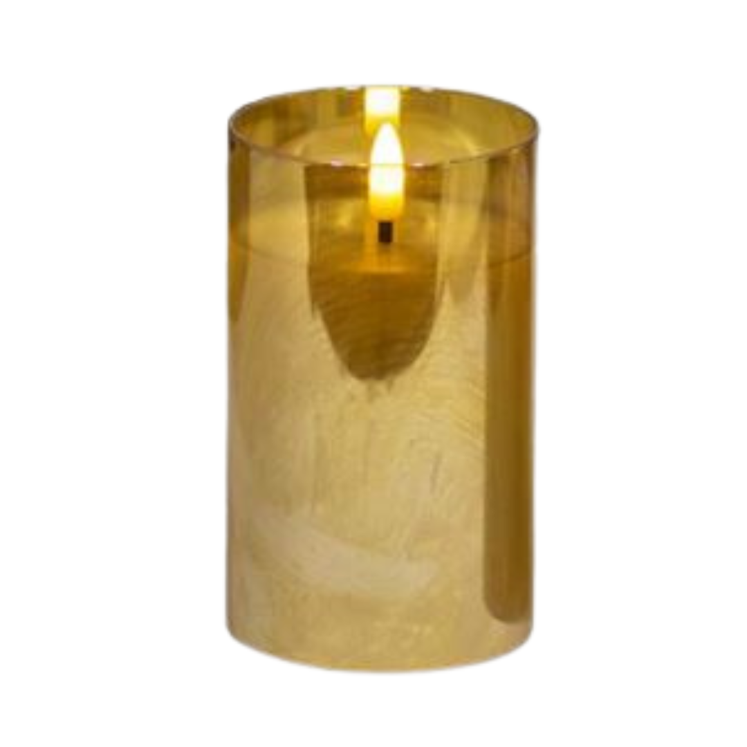 Candle in Amber Glass