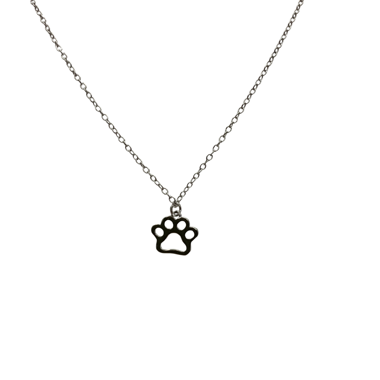Sterling Silver Necklace with Dog Paw Charm