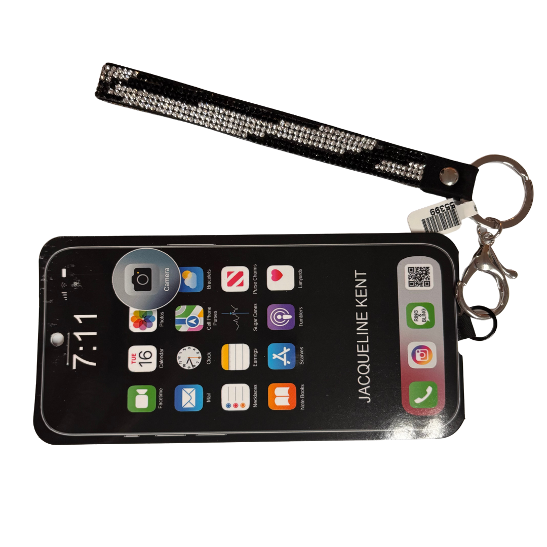 Cell Phone Wristlet - Zebra Rhinestones