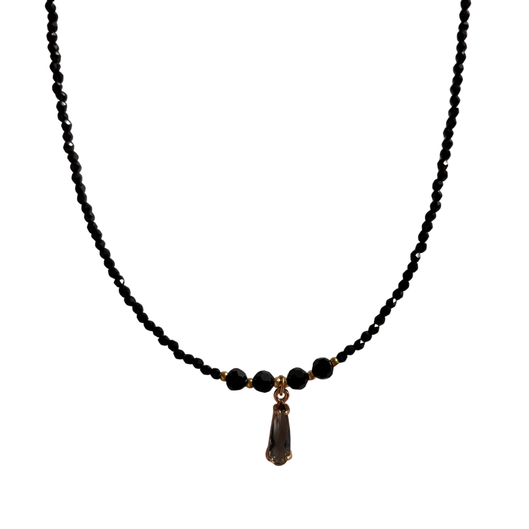 Black and Grey Crystal Necklace