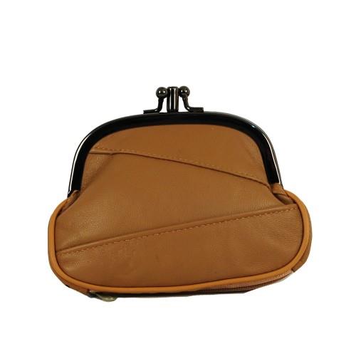 Leather Double Snap Change Purse