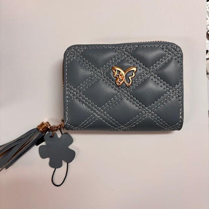 Pale Blue Zippered Card Holder