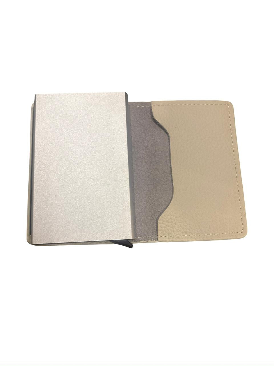 Card Holder Wallet - Cream Leather