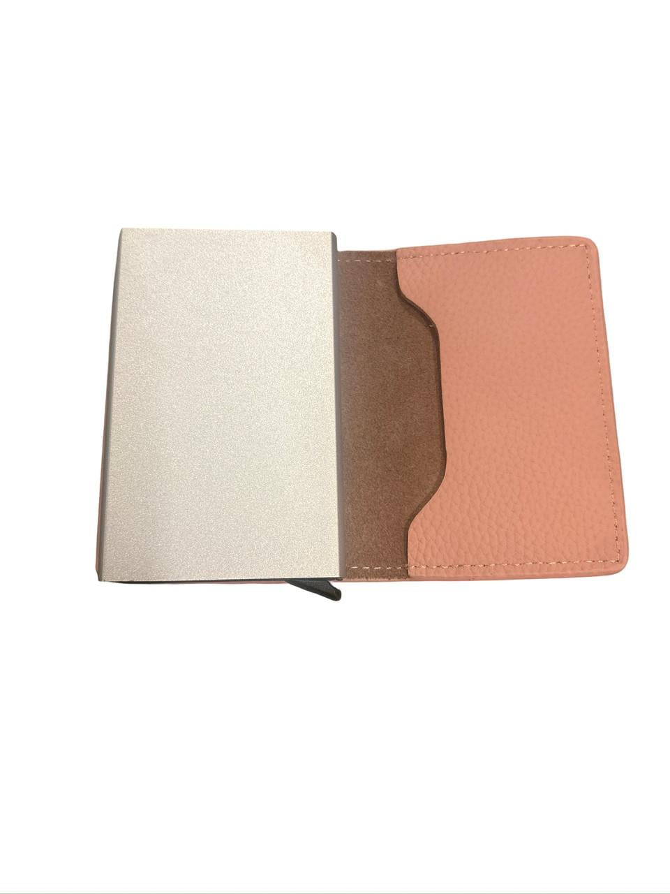 Card Holder Wallet - Pink Leather
