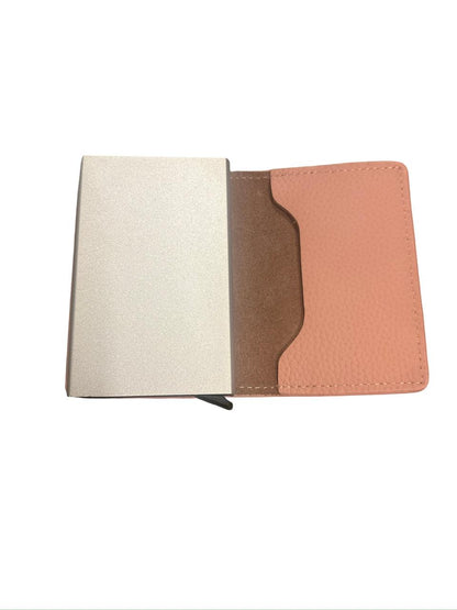 Card Holder Wallet - Pink Leather