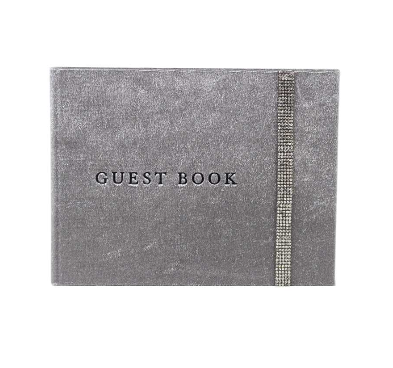 Grey Velvet Guest Book