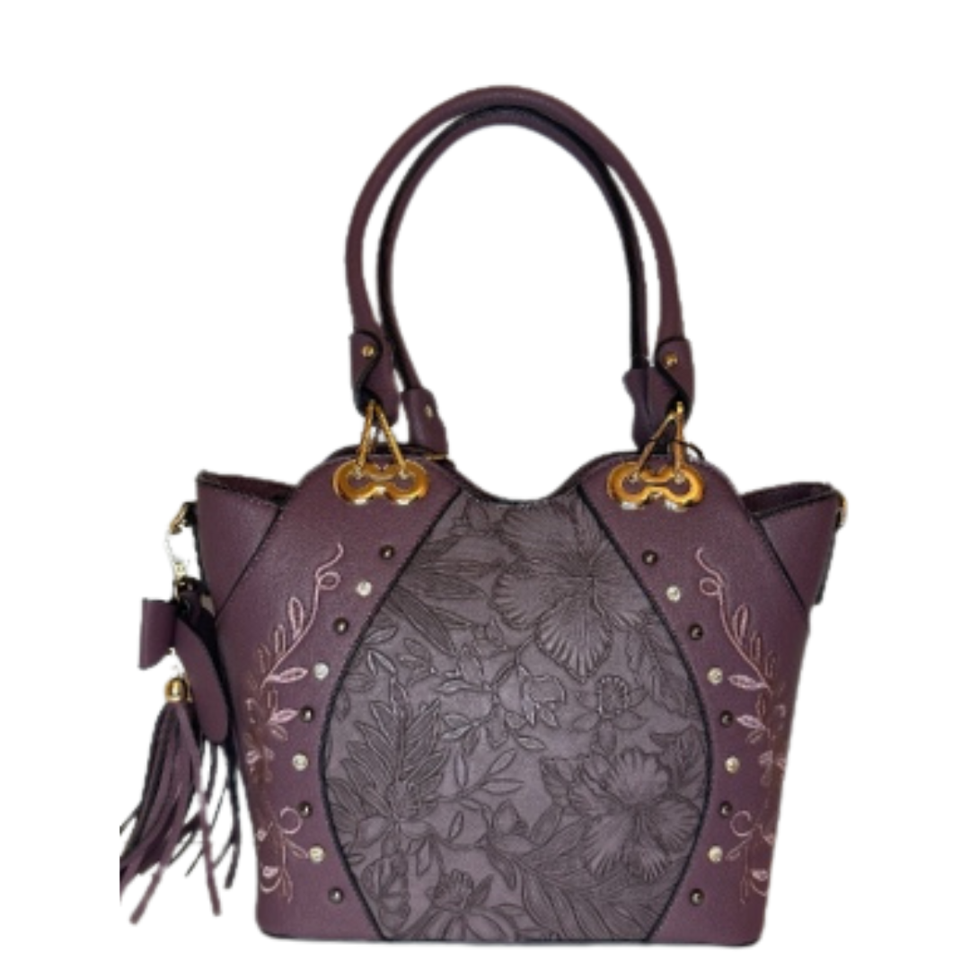 Purple Leather Tooled Purse