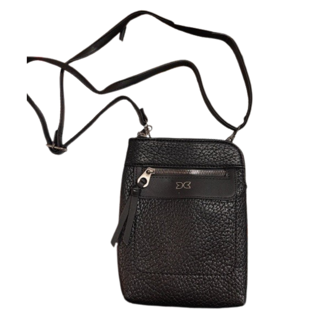 Black Pebbled Vegan Leather Crossbody Purse