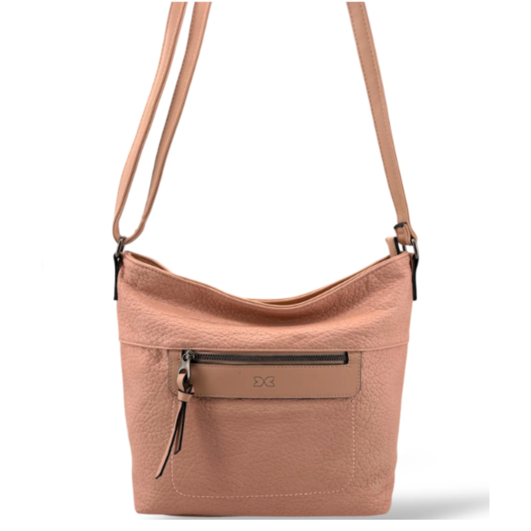 Pink Vegan Leather Shoulder Bag