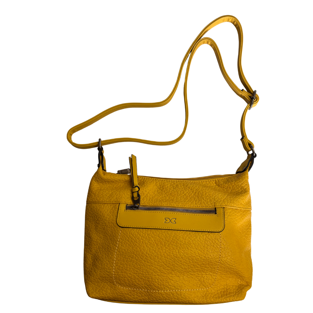 Yellow Vegan Leather Shoulder Bag – Vibrant & Functional
