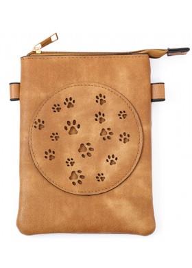 Paw Print Crossbody Purse - Brown