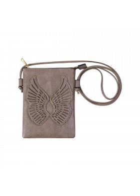 Wings Taupe Crossbody Purse