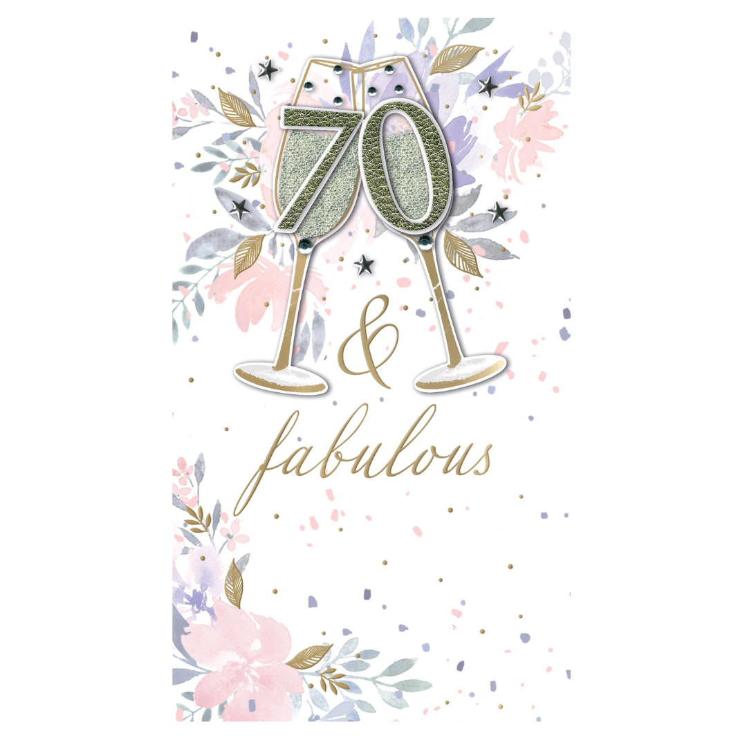 70th Birthday Card – Elegant Celebration for Her
