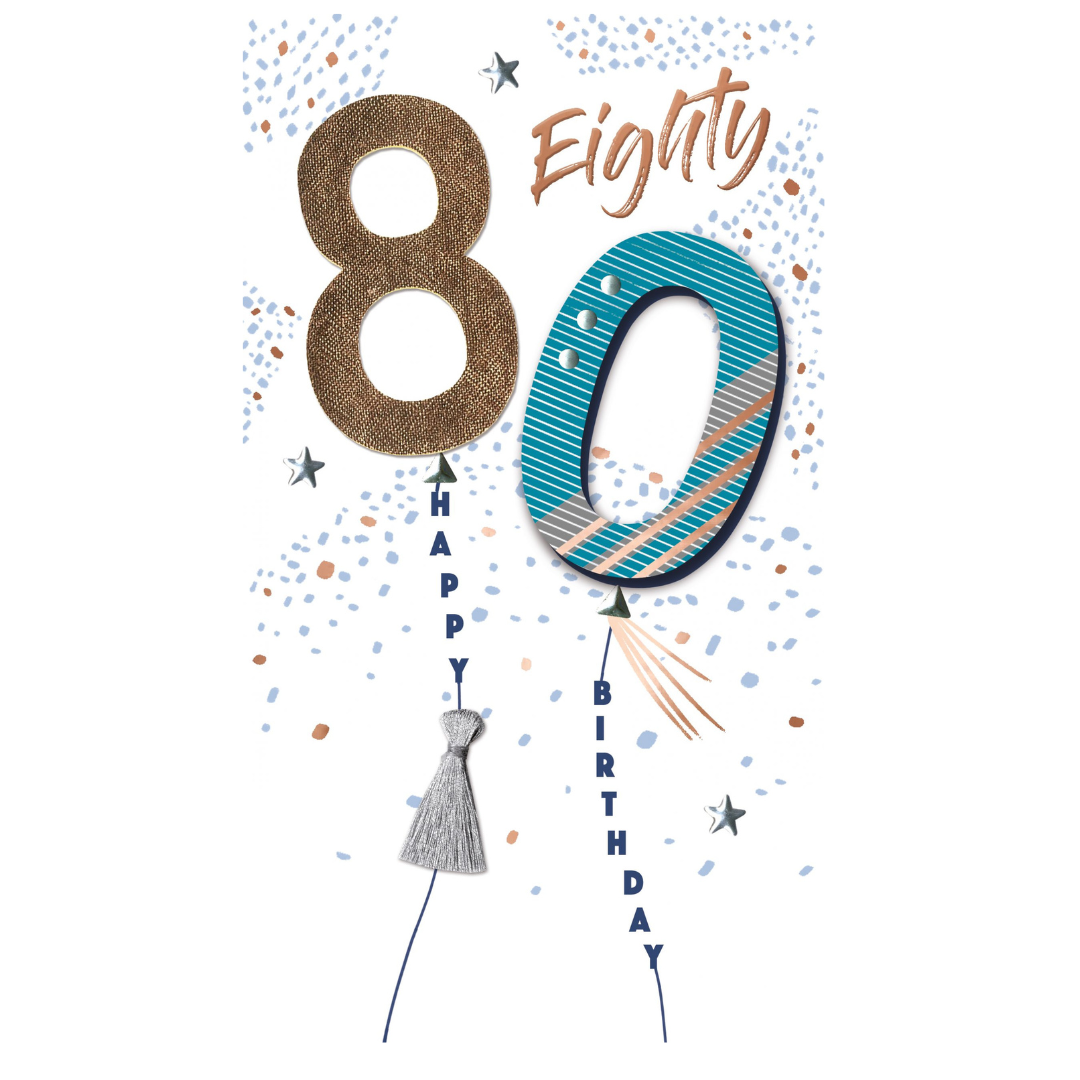 80th Birthday Card – Elegant Milestone Celebration