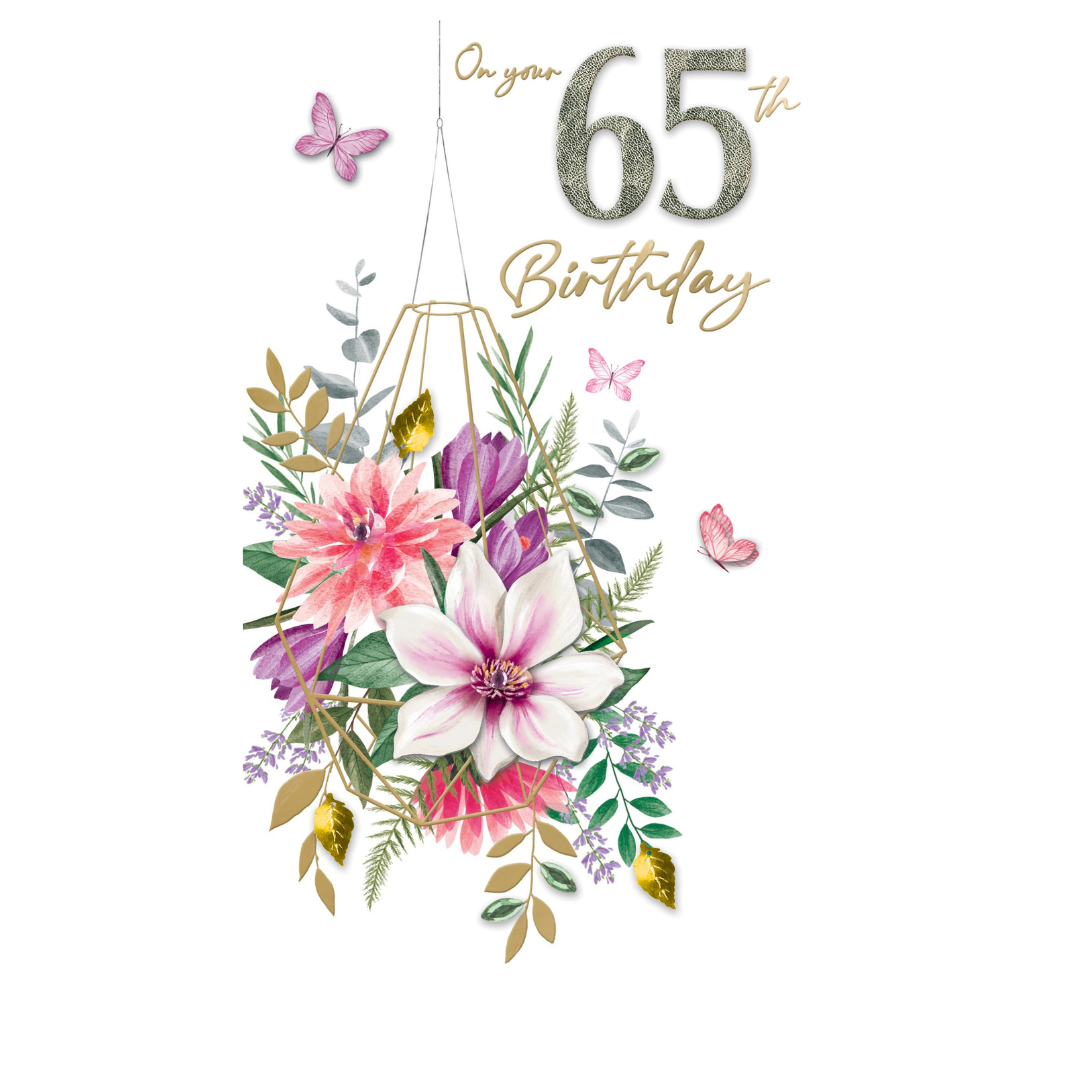 65th Birthday Card for Her – Elegant Celebration