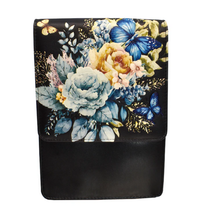 Crossbody Purse – Embossed Flowers & Butterflies