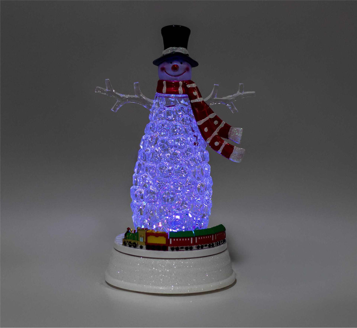 Multicolour LED Musical Snowman with Rotating Train