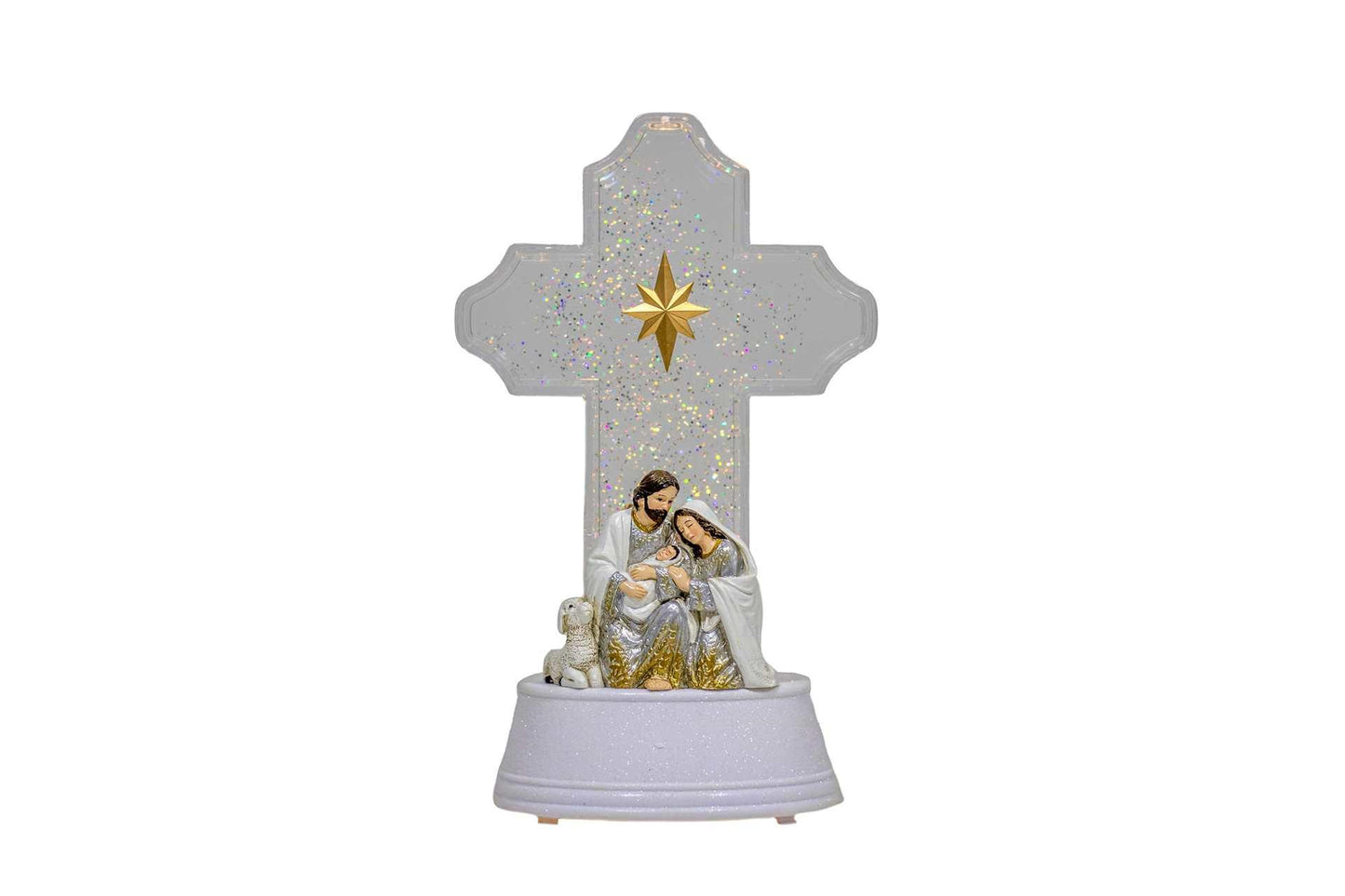 LED Nativity Water-Spinning Cross "as is"