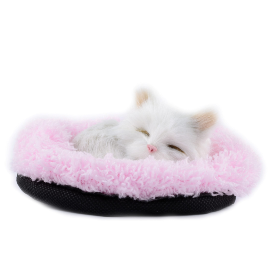 Faux Fur Sleeping White Cat – Meowing