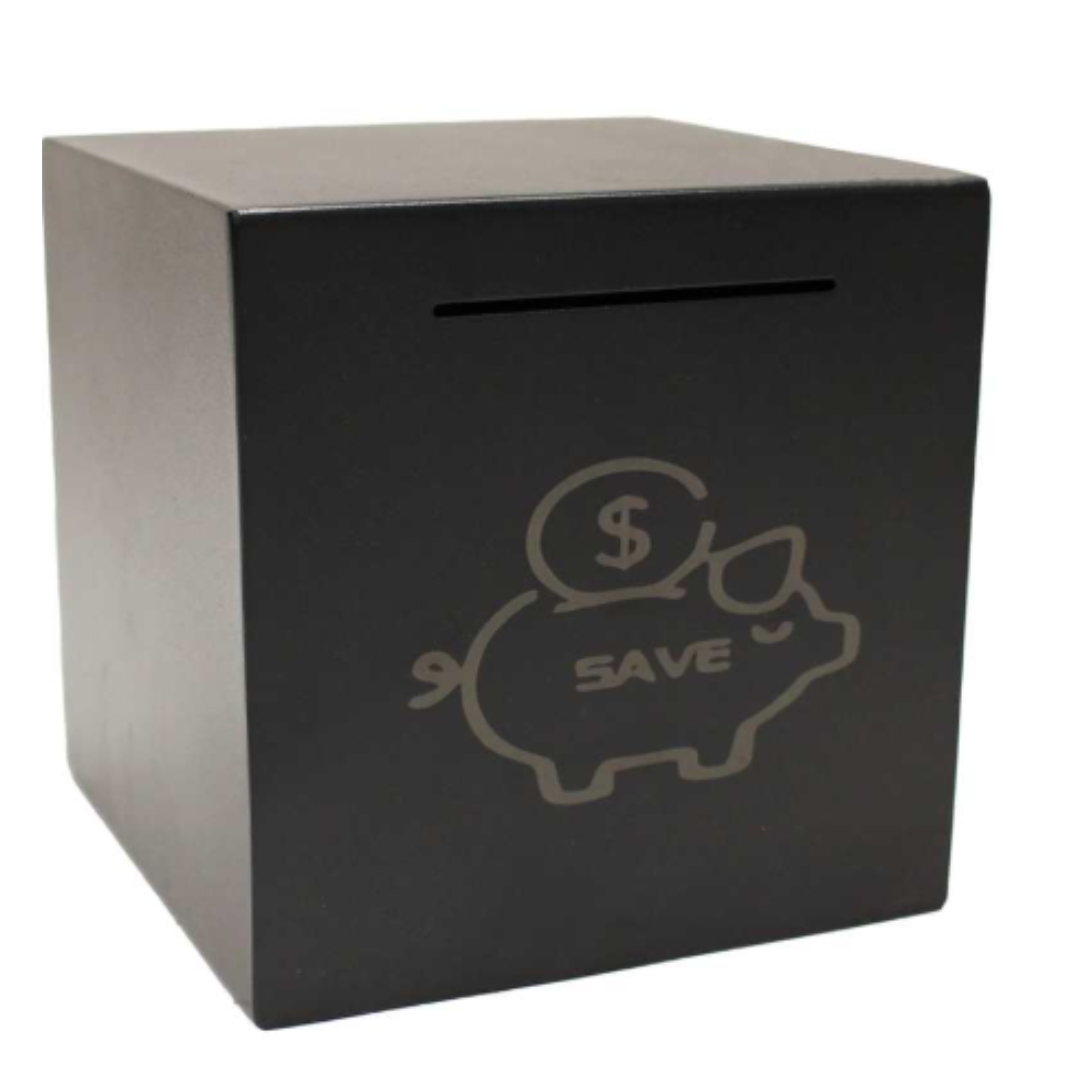 Black Stainless Steel Money Box