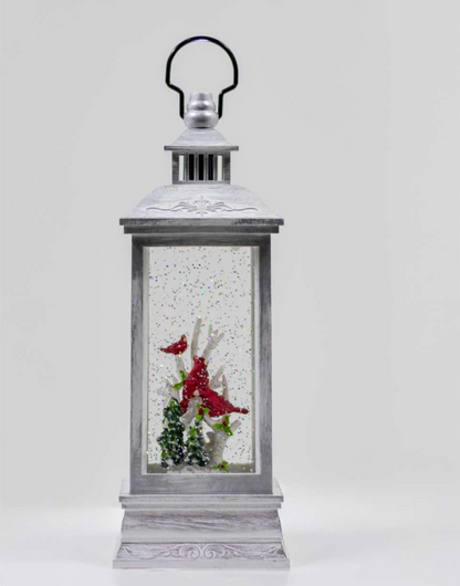 Musical Projecting Glitter Lantern – Cardinals & Tree