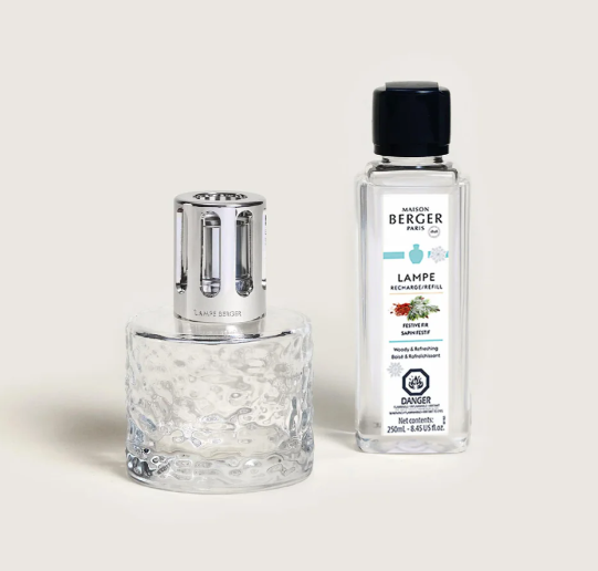 Lampe Berger Mirage Lamp Gift Set – Clear with Festive Fir Fragrance