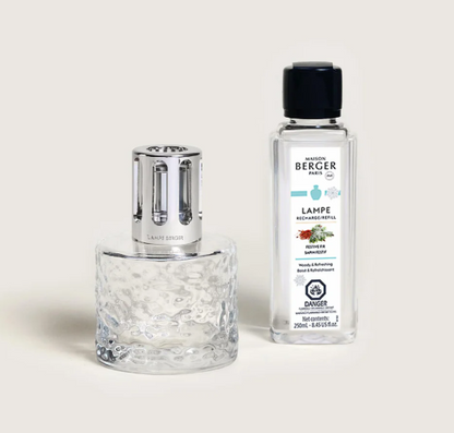 Lampe Berger Mirage Lamp Gift Set – Clear with Festive Fir Fragrance