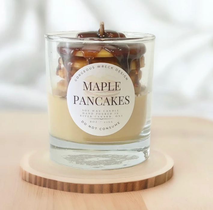 Maple Pancake Candle – Breakfast Scented Soy Coconut Wax Candle