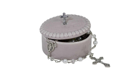 Grey Rosary with Gift Box – 2-Piece Set