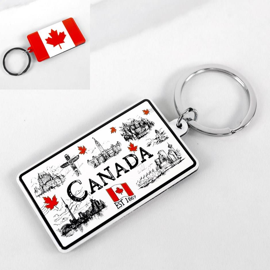 Canada Flag & Landmark Aluminum Key Tag