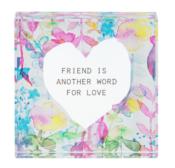 “Friend Is Another Word for Love” Glass Block