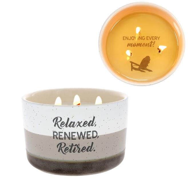 Soy Candle – “Relaxed, Renewed, Retired”