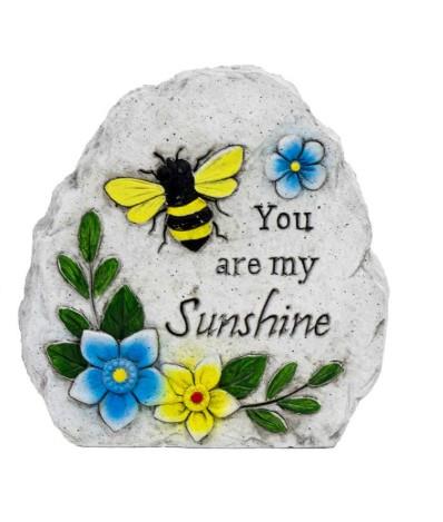 Garden Stone with Bee & Flowers – “You Are My Sunshine”