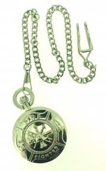 Silver Fire Department Pocket Watch