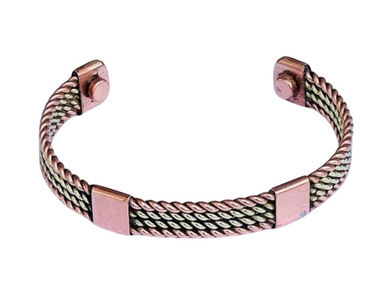 Copper & Leather Magnetic Bracelet – Wellness & Pain Relief