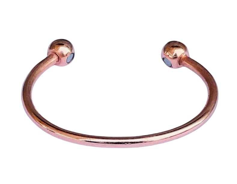 Simple Copper Cuff Bracelet with Decorative End Accents – Wellness & Pain Relief